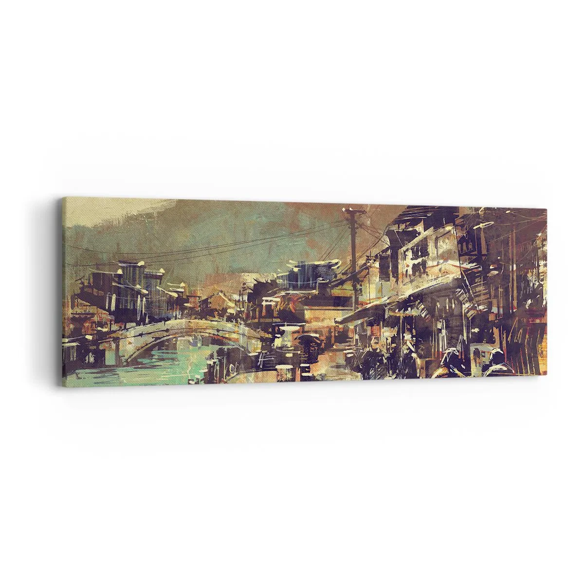 Quadro em tela - A vida como uma riqueza cinzenta - 90x30 cm