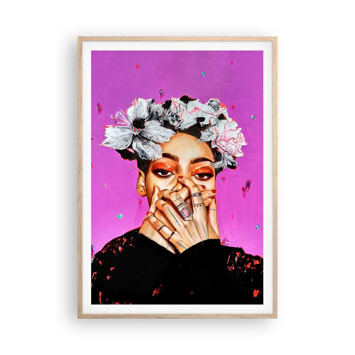 Pôster com moldura de carvalho claro - Um pouco louco - 70x100 cm