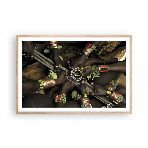 Pôster com moldura de carvalho claro - Estamos juntos - 91x61 cm