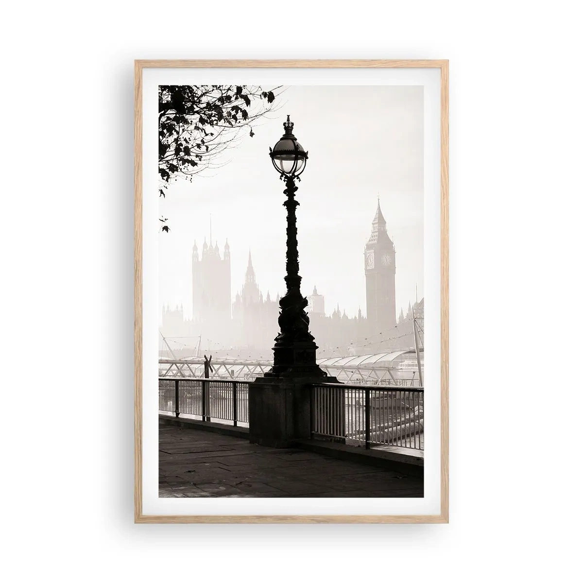 Pôster com moldura de carvalho claro - Manhã Londrina - 61x91 cm