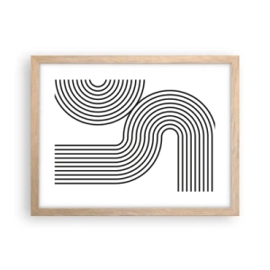 Pôster com moldura de carvalho claro - Na curva - 40x30 cm