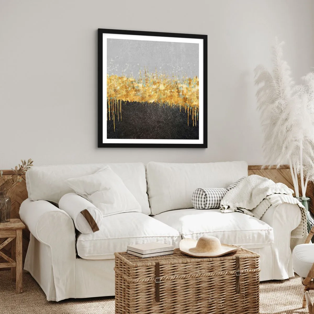 Pôster com moldura preta - Para dentro e para cima - 60x60 cm