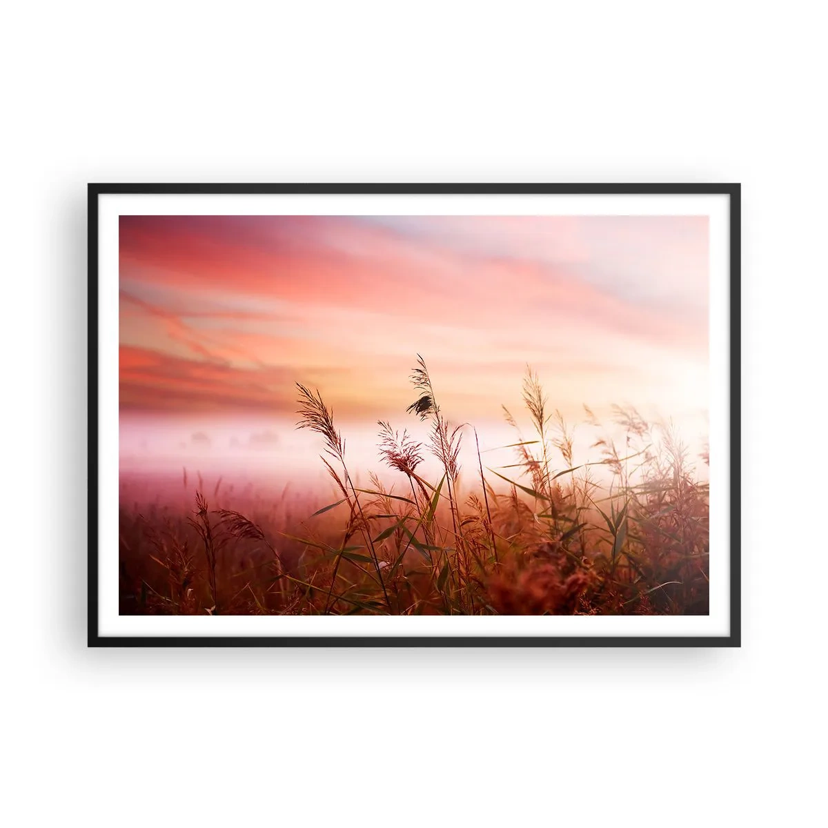 Pôster com moldura preta - Papagaios, balões, vento - 100x70 cm