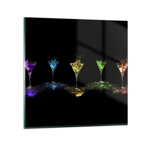 Quadro em vidro - Cores da alegria no vidro de cristal - 30x30 cm
