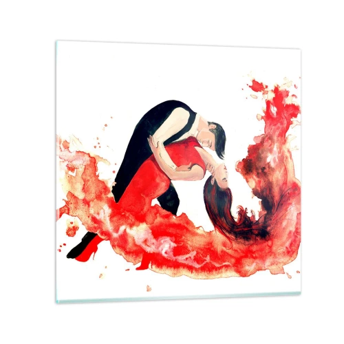 Quadro em vidro - Tango - uma onda sensual - 40x40 cm