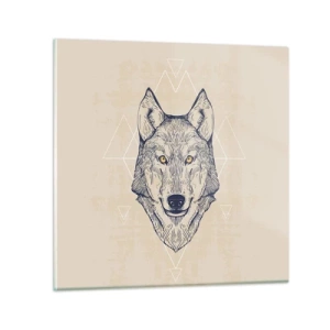 Quadro em vidro - Alfa com um olhar penetrante - 30x30 cm