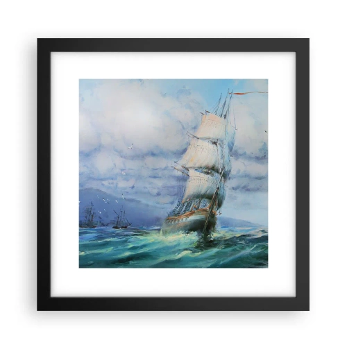 Pôster com moldura preta - Bons ventos - 30x30 cm