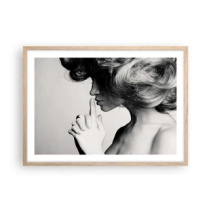 Pôster com moldura de carvalho claro - Ouvindo-se a si própria - 70x50 cm