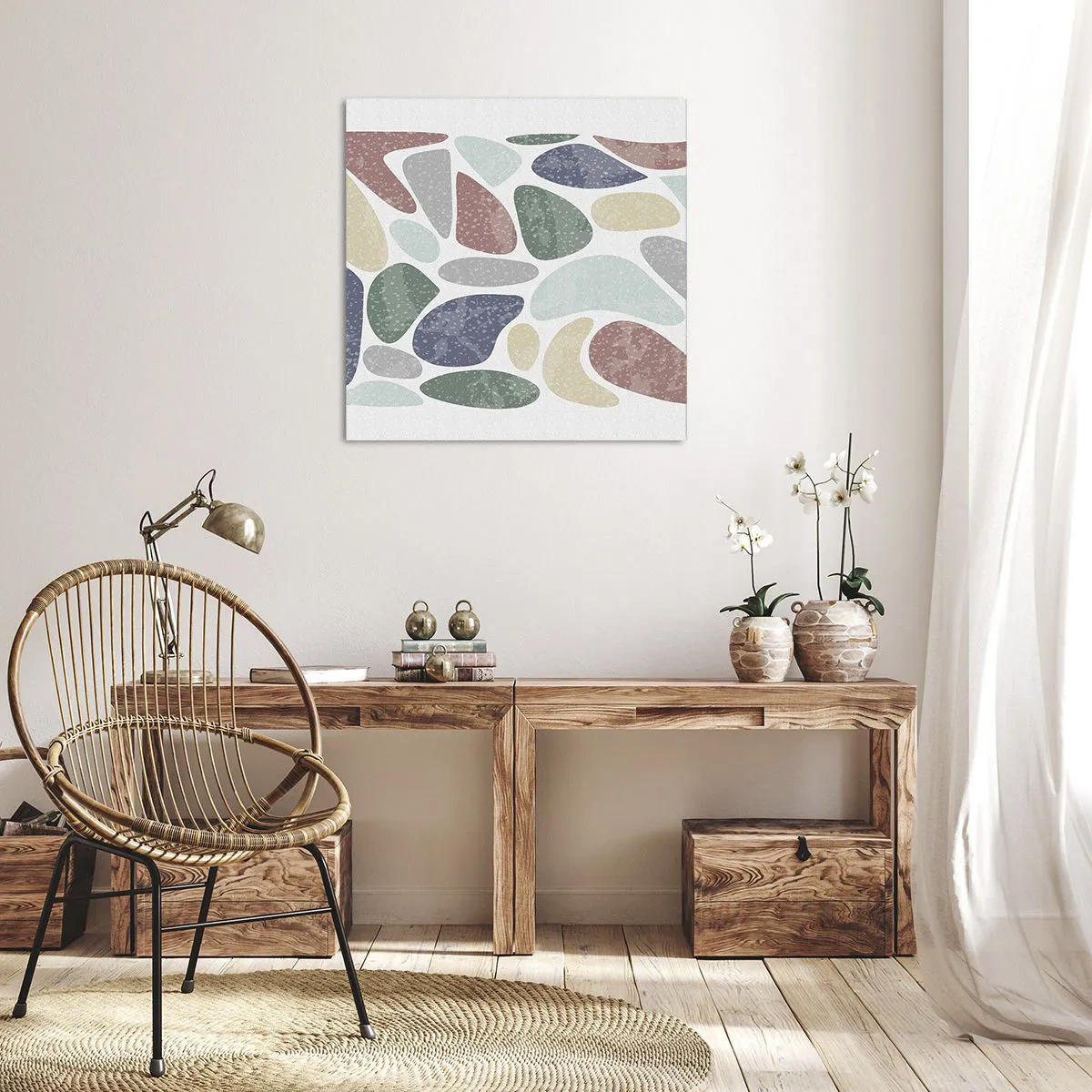 Quadro em tela - Um mosaico de cores em pó - 70x70 cm