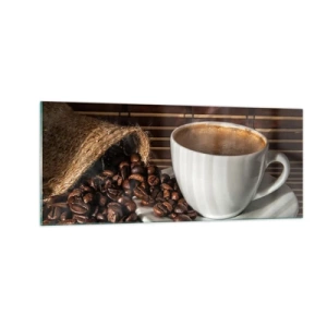 Quadro em vidro - A escuridão do carvão, a transparência do âmbar - 100x40 cm