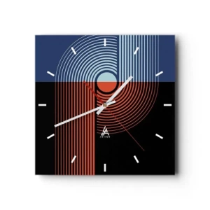 Relógio de parede - Relógio em vidro - Num abraço geométrico - 30x30 cm