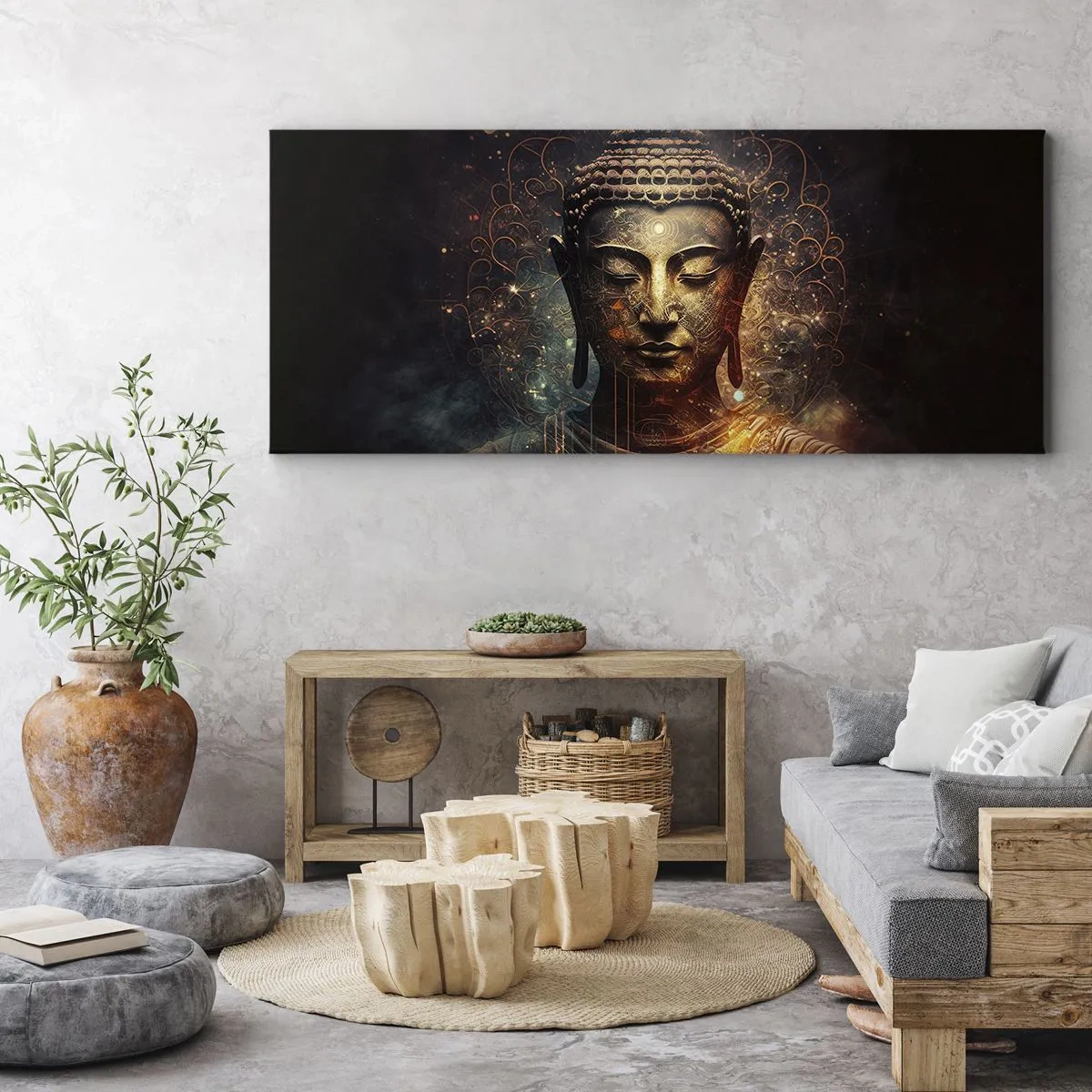 Quadro em tela - Equilíbrio espiritual - 140x50 cm