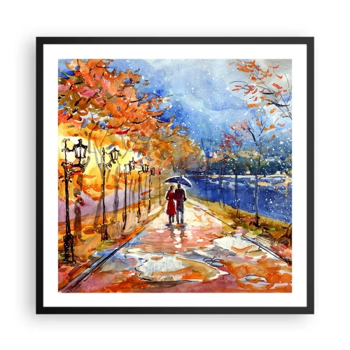 Pôster com moldura preta - Juntos até ao limite do tempo - 60x60 cm