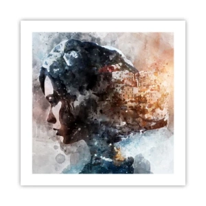 Pôster - Uma história sobre uma menina e uma cidade ao fundo - 50x50 cm