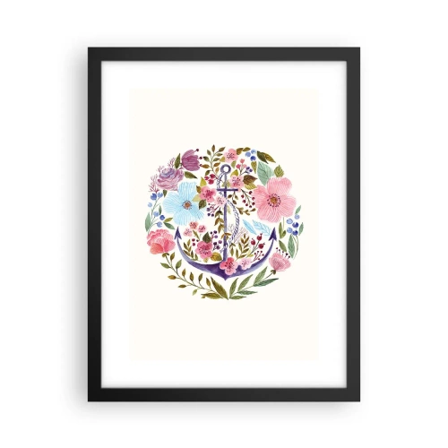 Pôster com moldura preta - O bom sonho de um marinheiro - 30x40 cm