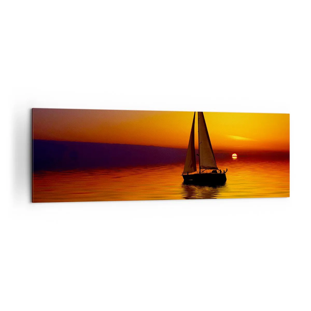 Quadro em tela - Tranquilo anoitecer... - 160x50 cm