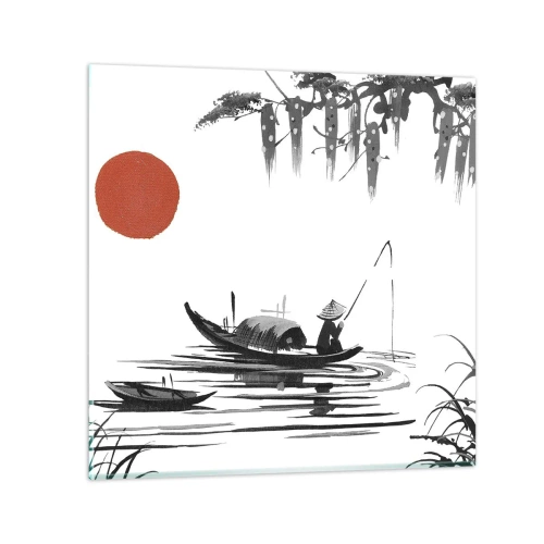 Quadro em vidro - Tarde asiática - 60x60 cm