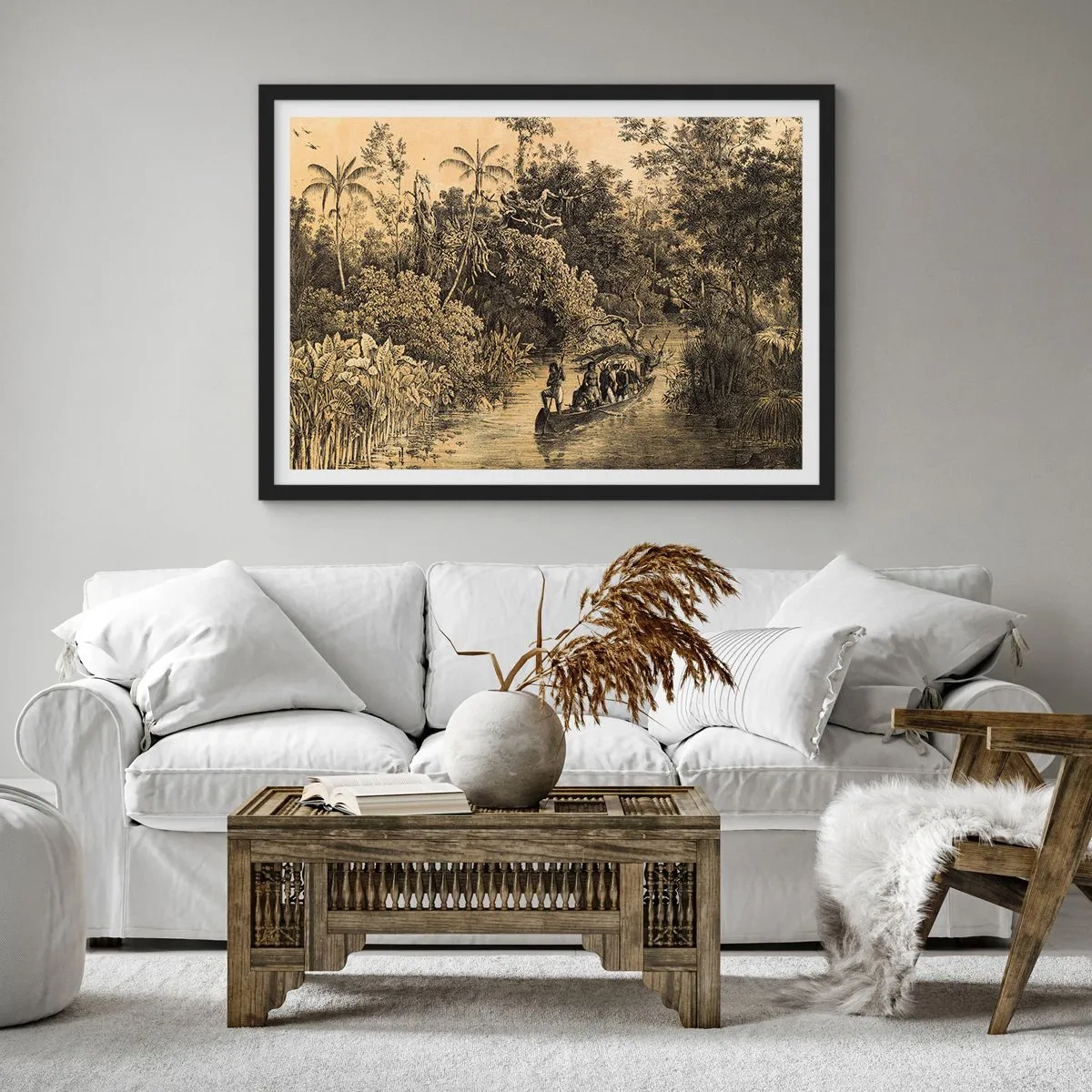 Pôster com moldura preta - Viagem à fonte - 100x70 cm