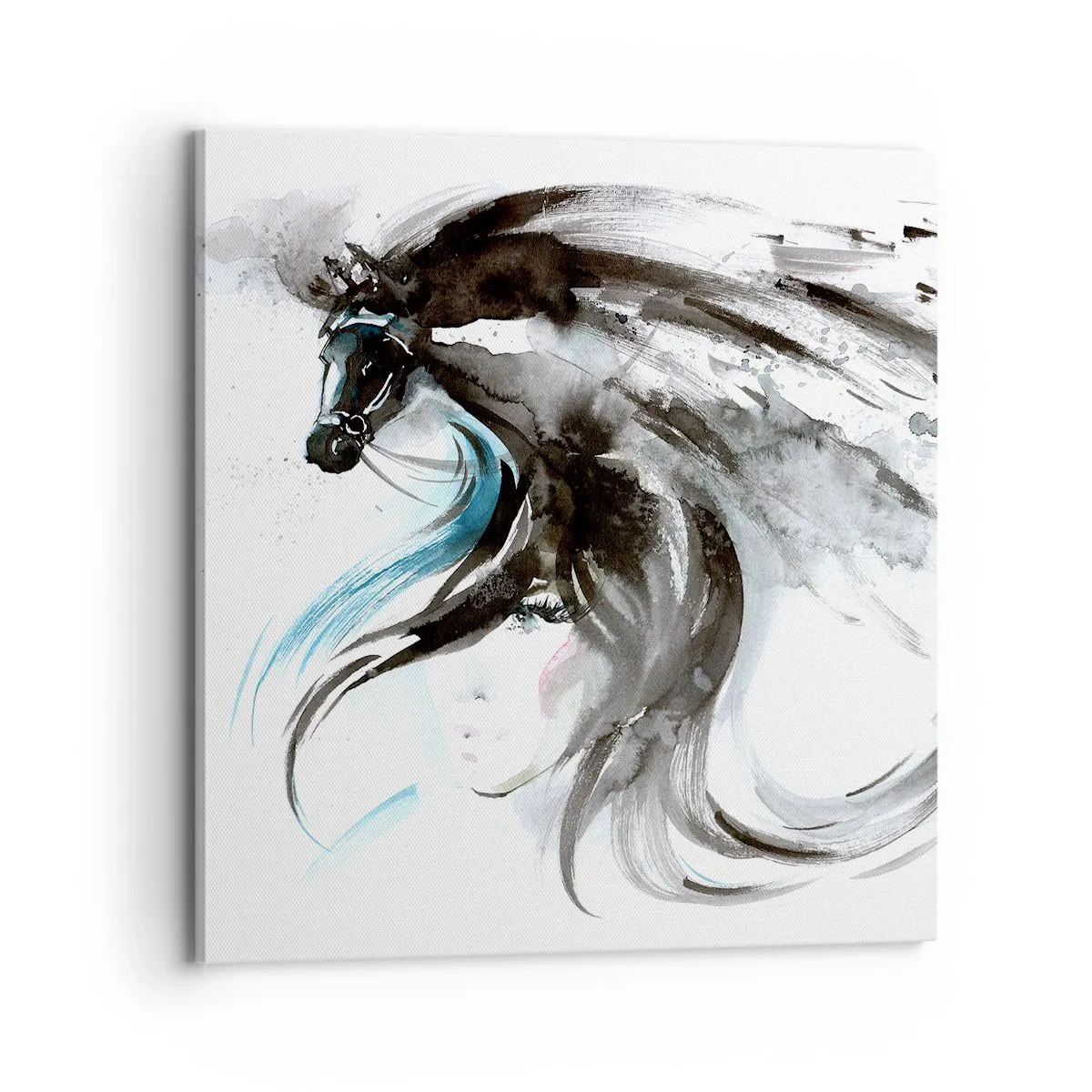 Quadro em tela - O galope do Príncipe Negro - 70x70 cm