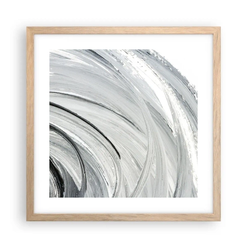 Pôster com moldura de carvalho claro - Composição orbital - 40x40 cm