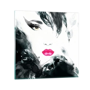 Quadro em vidro - Atenção! Femme fatale - 50x50 cm
