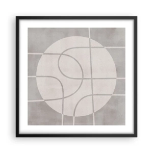Pôster com moldura preta - Circular e direto - 50x50 cm
