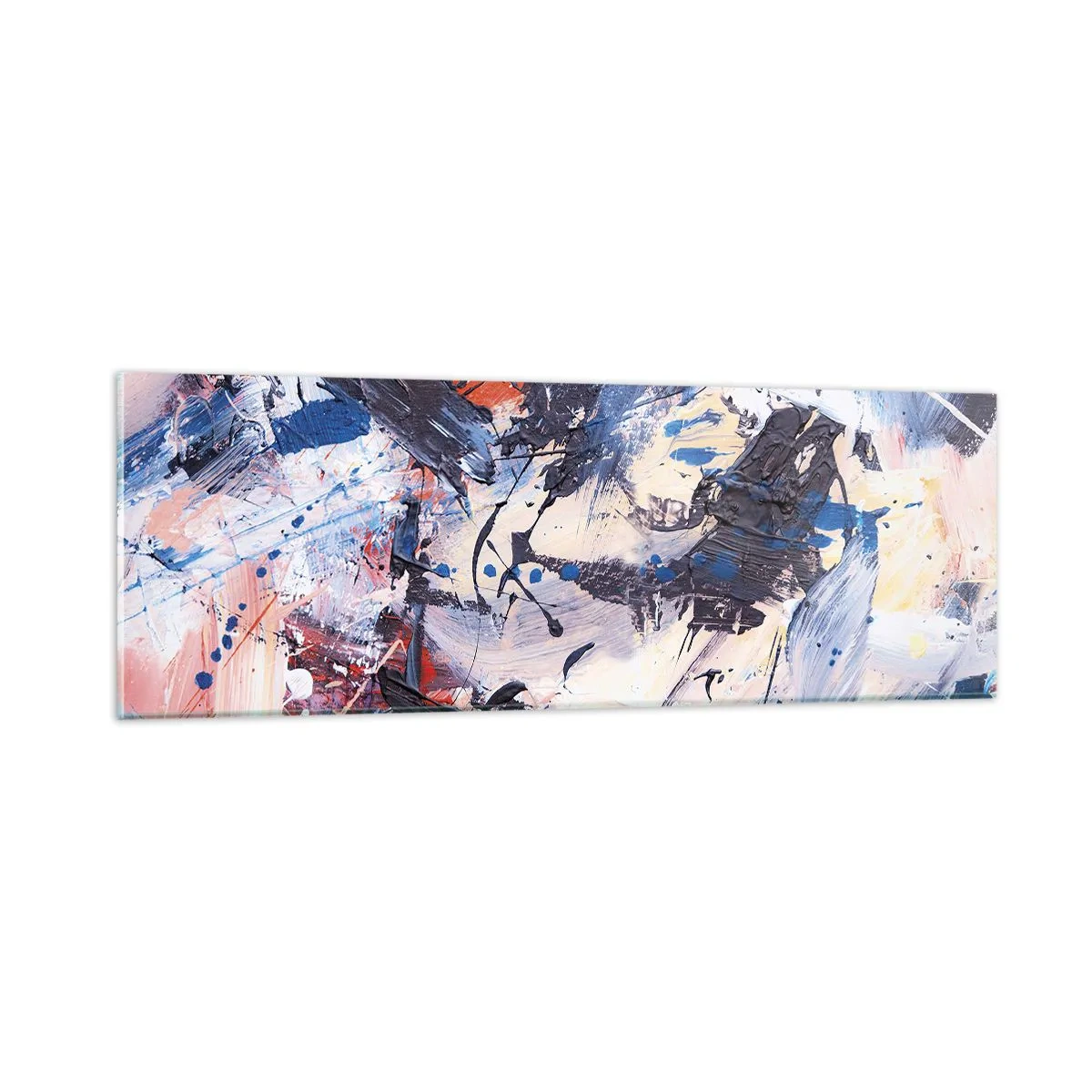 Quadro em vidro - Dança louca da abstração - 90x30 cm