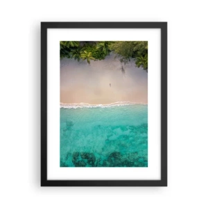 Pôster com moldura preta - Praia do paraíso - 30x40 cm