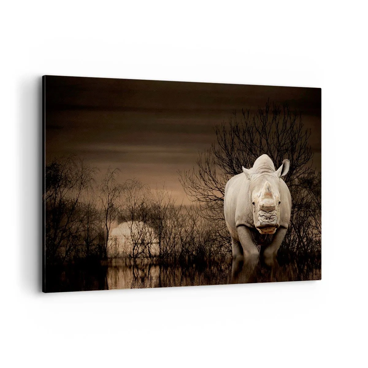 Quadro em tela - Branco contra a natureza - 120x80 cm