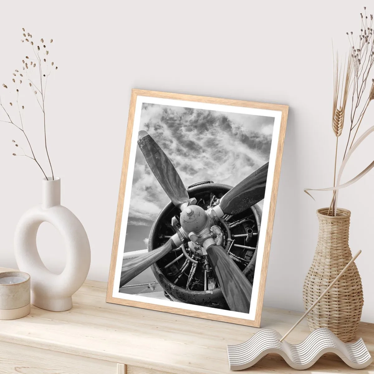 Pôster com moldura de carvalho claro - O conquistador dos céus - 40x50 cm