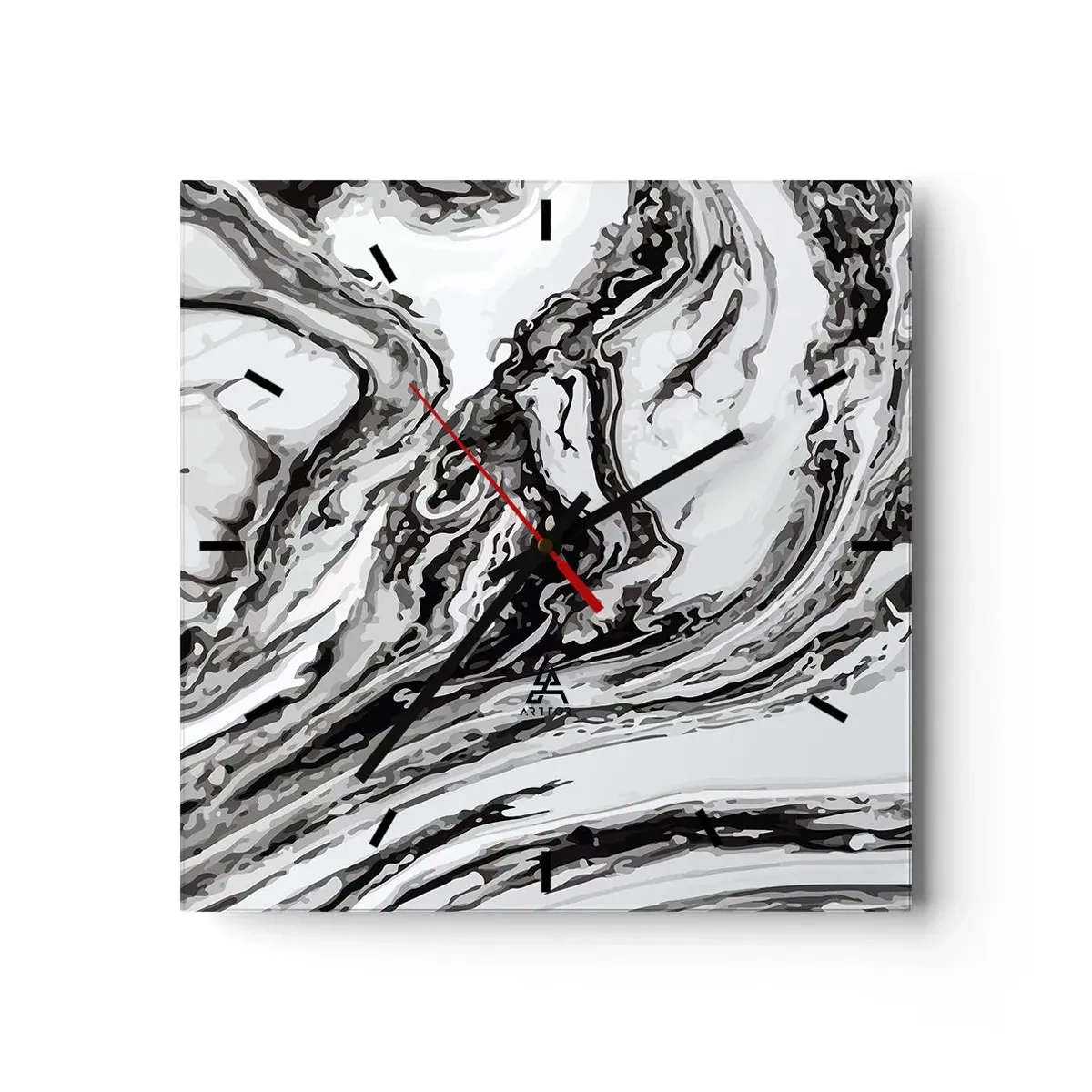 Relógio de parede - Relógio em vidro - No princípio, era o caos - 40x40 cm