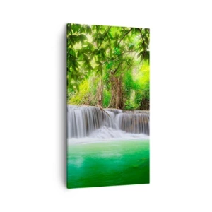 Quadro em tela - Cascata verde - 45x80 cm