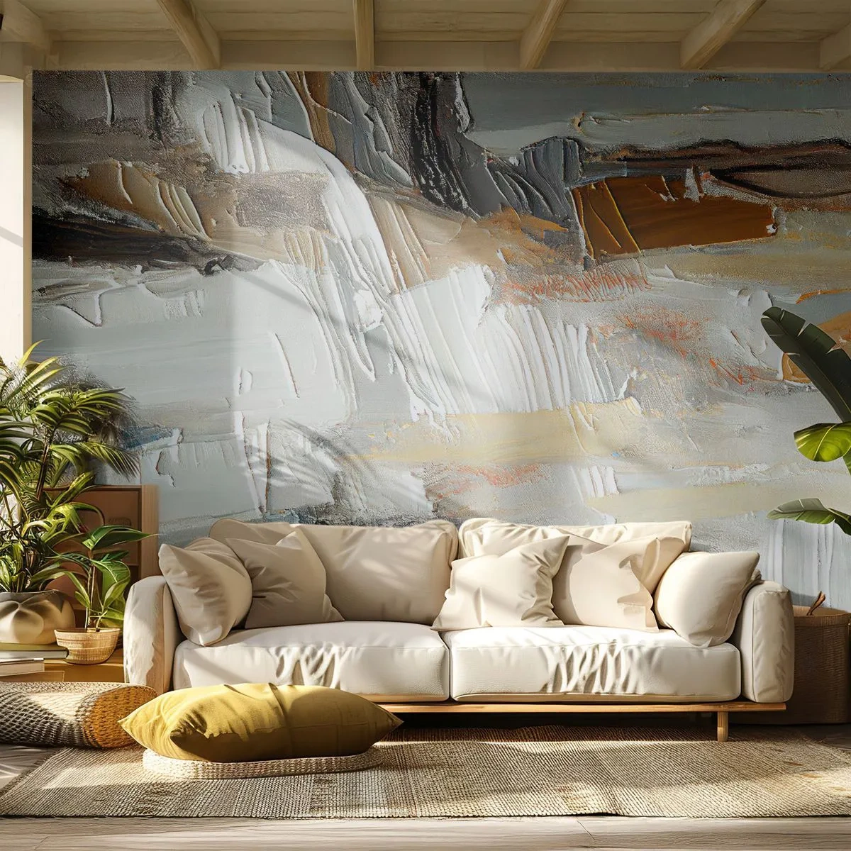 Papel de Parede Standard Eco - Camadas coloridas - Pedaço, Pintar, Pintura - 200x140 cm