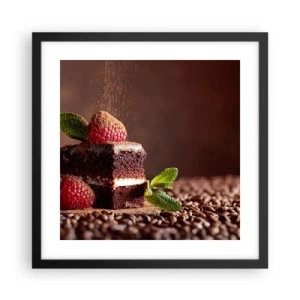 Pôster com moldura preta - A vida é doce - 40x40 cm