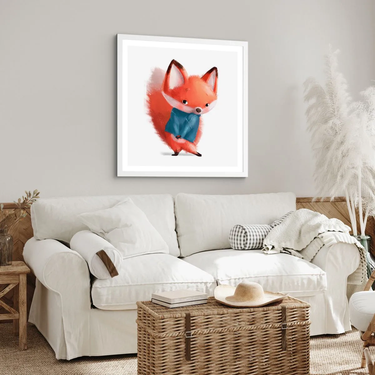 Pôster em moldura branca - Fico bonito nisto? - 30x30 cm