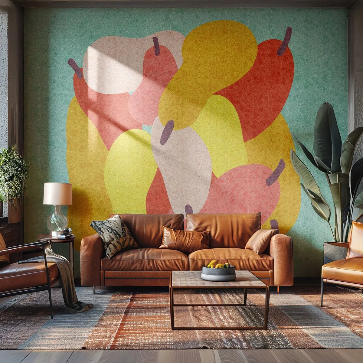 Papel de Parede Premium Canvas - Experimente o sol de verão - Fruta, Peras, Saúde - 250x175 cm