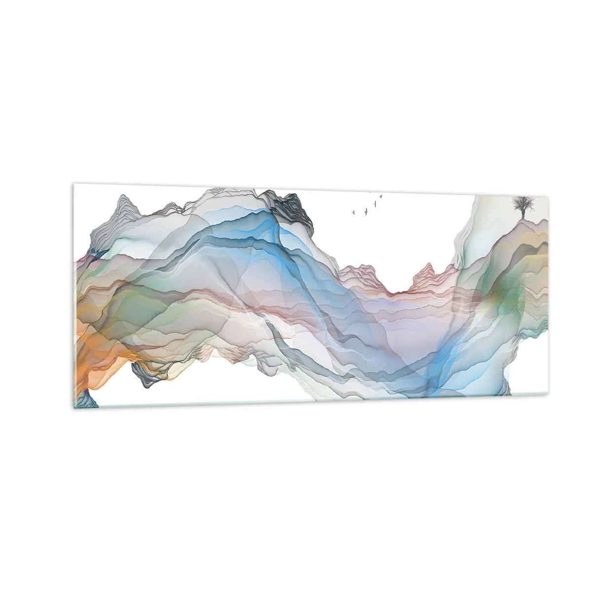 Quadro em vidro - Em direção às montanhas de cristal - 100x40 cm