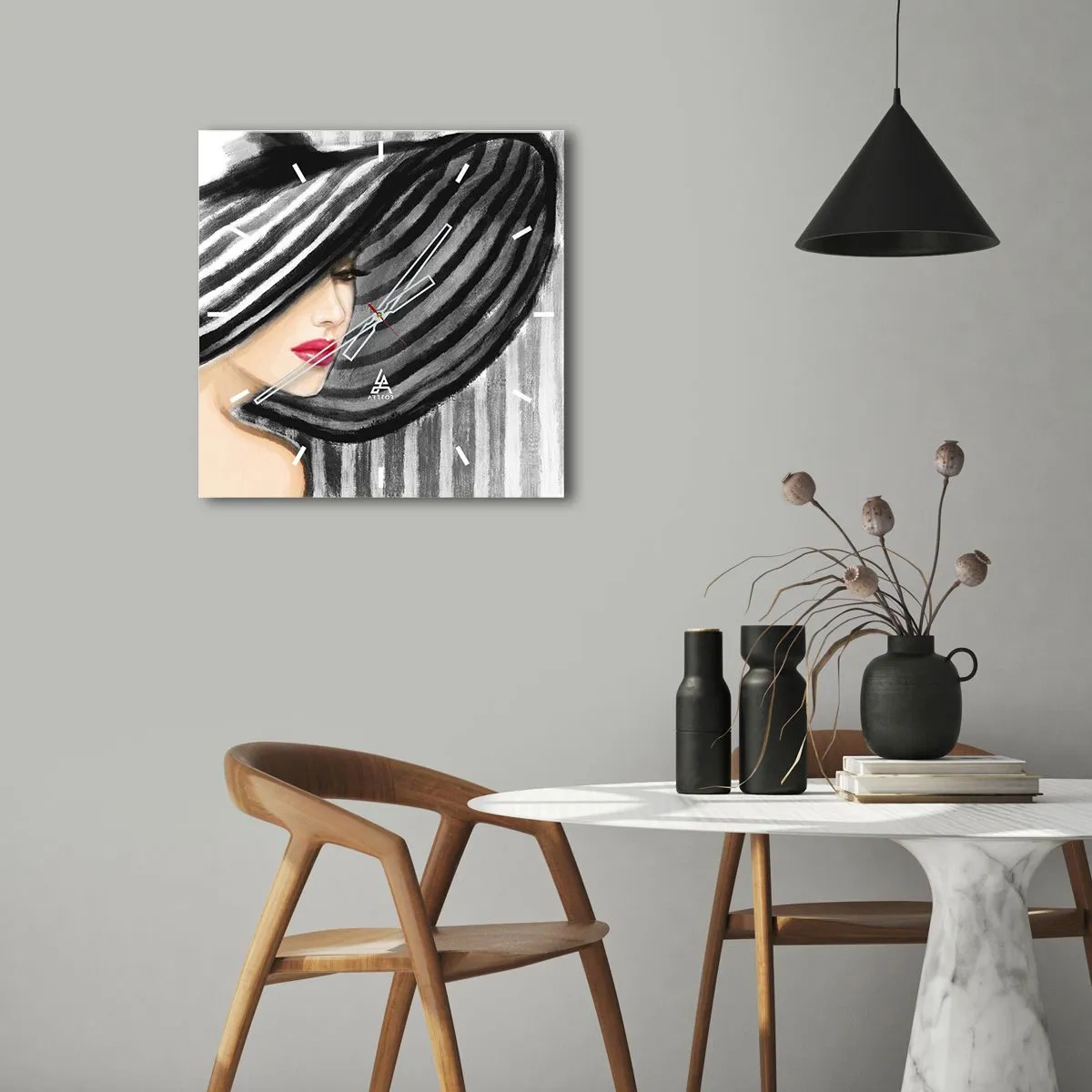 Relógio de parede - Relógio em vidro - Onde encontrar-te? - 40x40 cm