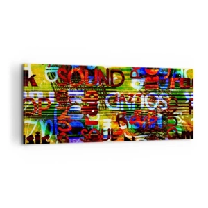 Quadro em tela - Todas as cores do som - 100x40 cm