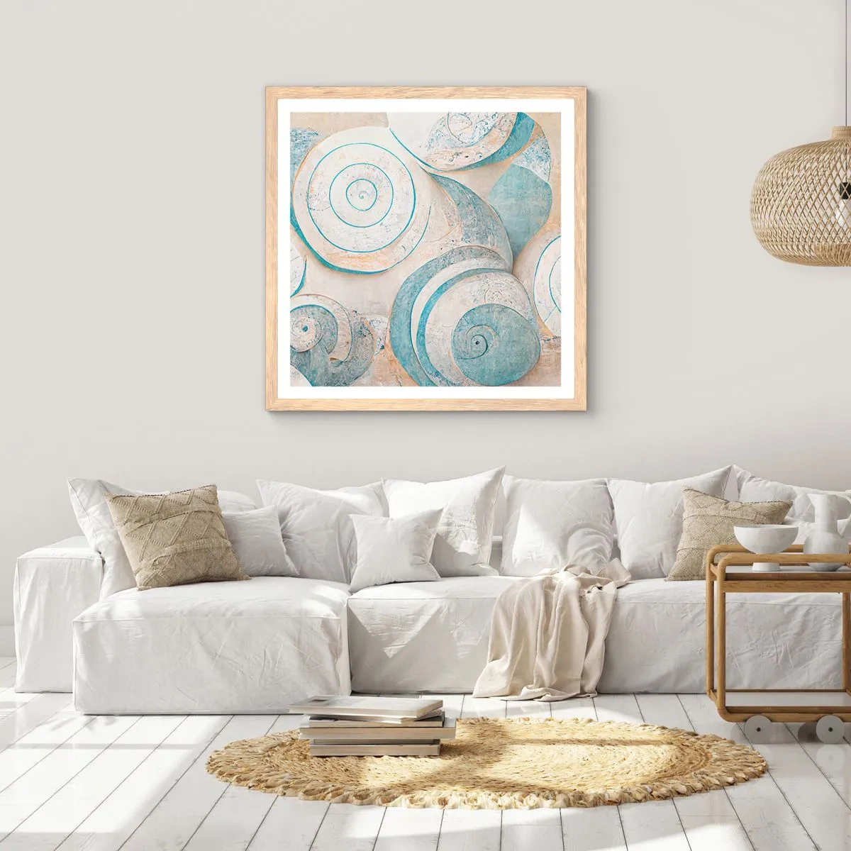 Pôster com moldura de carvalho claro - O que há dentro da casca? - 60x60 cm