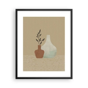 Pôster com moldura preta - O vaso e sua ideia - 40x50 cm
