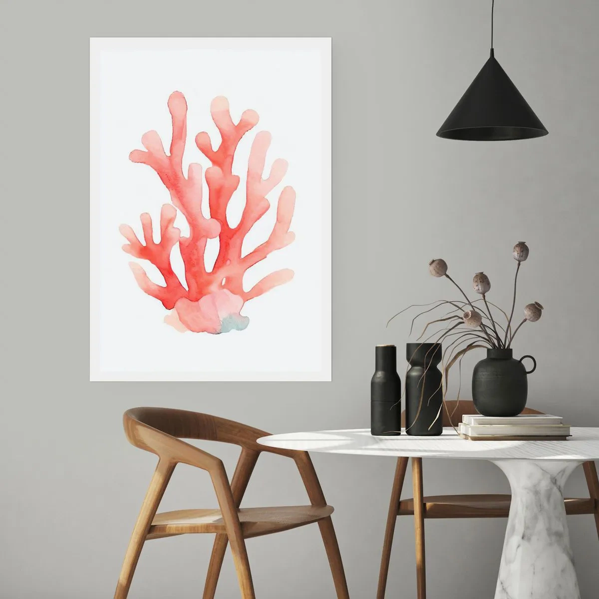 Pôster - Coral de cor coral - 61x91 cm