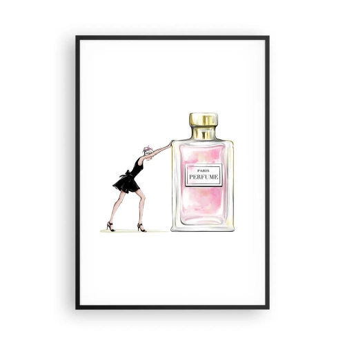 Pôster com moldura preta - A essência da feminilidade - 70x100 cm