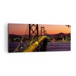 Quadro em tela - Noite em roxo - 120x50 cm