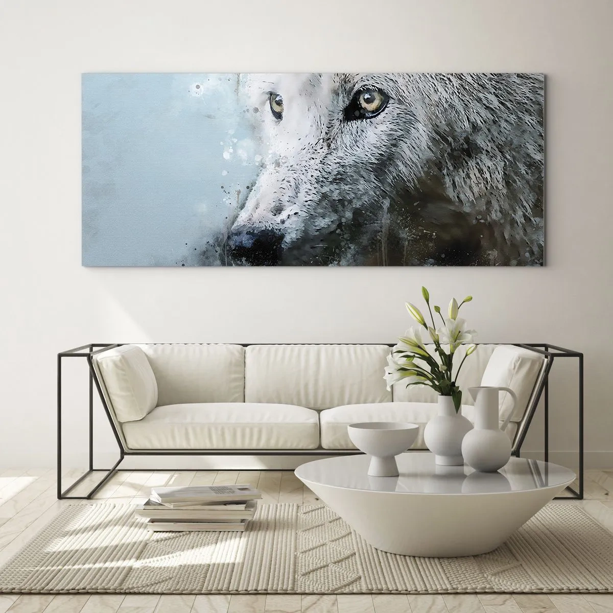 Quadro em vidro - Conheça a alma do lobo - 90x30 cm