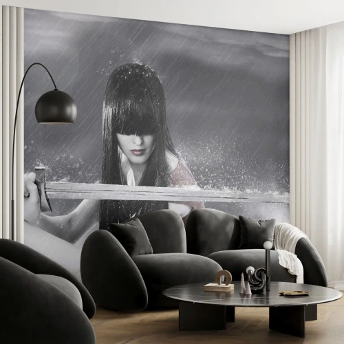 Papel de Parede Premium Sand - Bonita e perigosa - Mulher, Espada, Militares - 350x256 cm