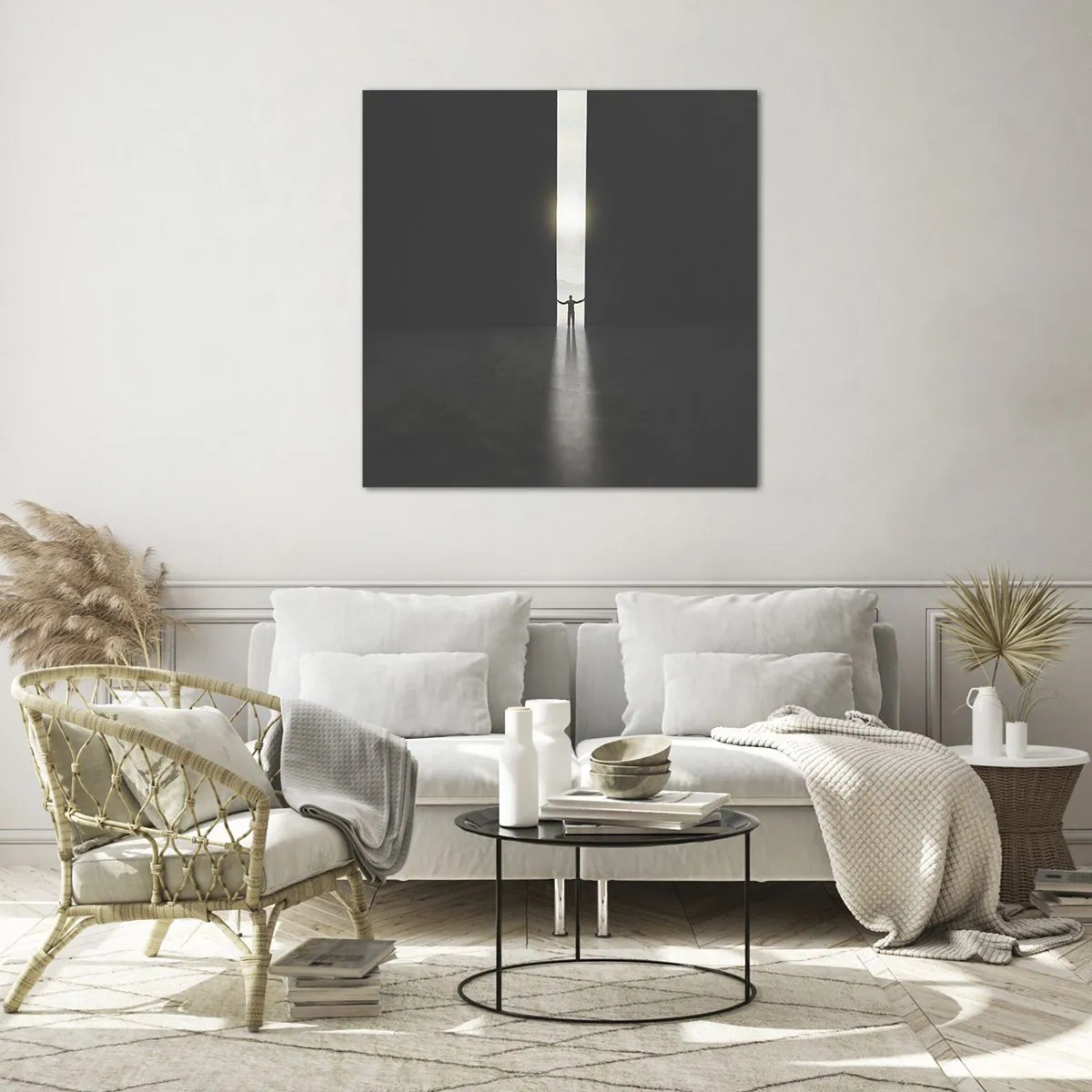 Quadro em vidro - Um passo para um futuro brilhante - 50x50 cm