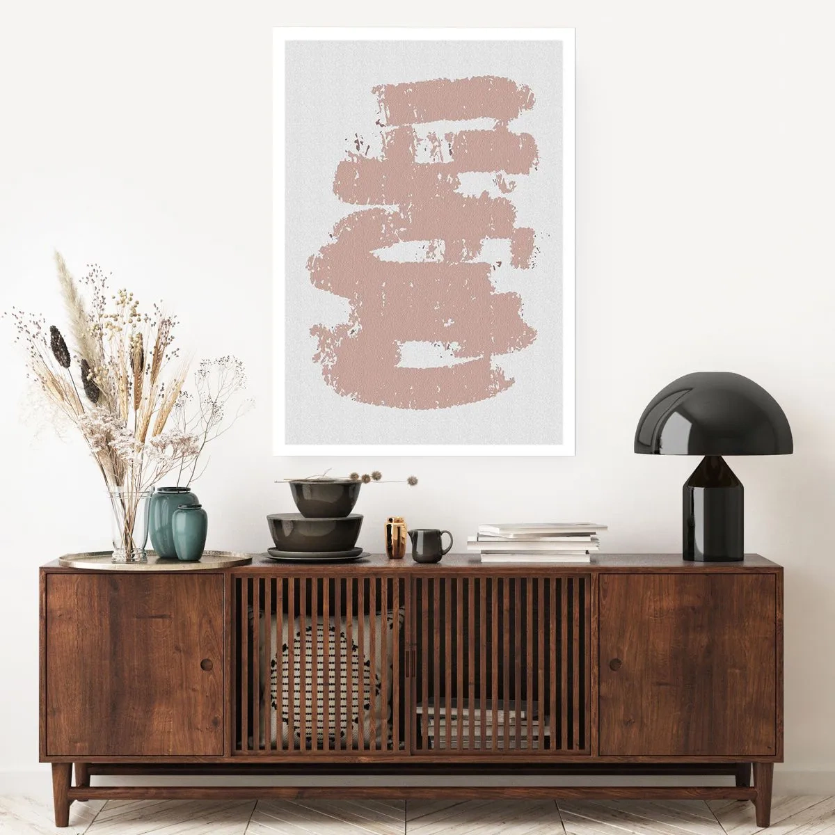 Pôster - Abstração em rosa suave - 61x91 cm