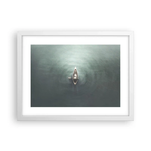 Pôster em moldura branca - Através do lago da lua - 40x30 cm