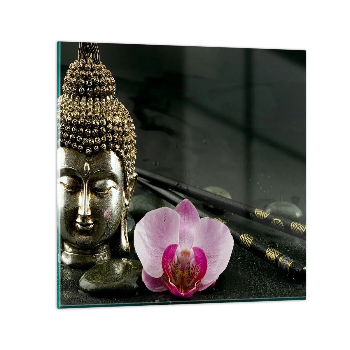 Quadro em vidro - Harmonia entre sabedoria e beleza - 40x40 cm